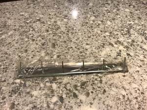 NOS Vintage Utensilien Aufhänger Halter Gestell Edelstahl 6 Heringe/Haken LESEN - Bild 1 von 4