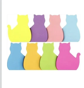 Cat Shape Sticky Notes 8 Color Bright Sticky Pad 30 Sheets/Pad Self-Sti - Picture 1 of 4