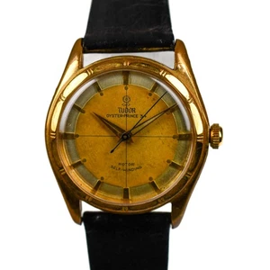 Tudor 1950's Gold Filled GF Crosshair 34mm Caliber 390 Automatic Patina Dial - Picture 1 of 18