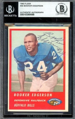 Booker Edgerson Beckett BAS Vintage Signed 1963 Fleer Autograph - Image 1 of 2