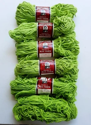 Lot of 6 Vintage Aunt Lydia's Rug Yarn Spring Green #605 2.5 oz each - Image 1 of 4