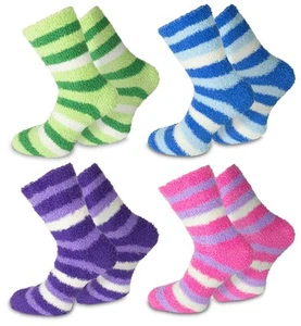 2 Paar Kuschelsocken – Bunte Ringel, Weich, Wärmend & Flauschig - Bild 1 von 16