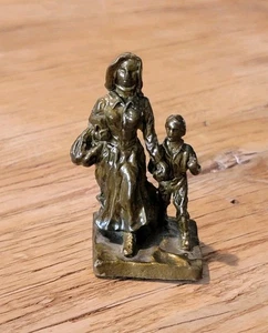 Vintage J.B. Jennings Brothers Bronze 1927 Pionierin Bibel Junge Western  - Bild 1 von 9