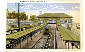 Ossining NY - ESTACIÓN DE FERROCARRIL MOSTRANDO CARRO - Postal - Imagen 1 de 1