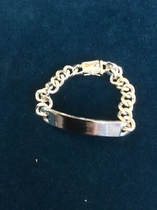 Sterling Silver Linked Identity Bracelet —. 7 Inch - 35 Gram - Picture 1 of 7