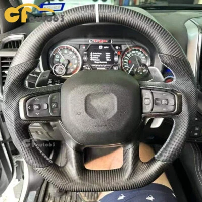 Volante térmico personalizado de fibra de carbono mate para Dodge Ram 1500 TRX 2019+ Foto 1 de 4