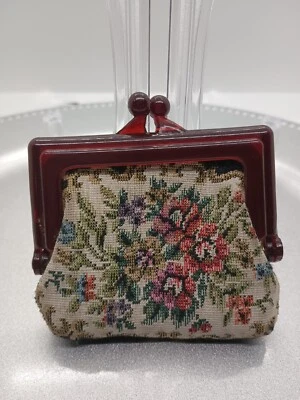 Vintage Tapestry Change Purse 3 In. - Image 1 of 4