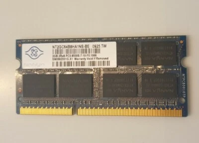 NANYA 2GB 2Rx8 PC3-8500S DDR3 Laptop Memory RAM NT2GC64B8HA1NS-BE - Image 1 of 2