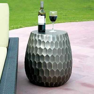 Unique Design Honeycomb Pattern Garden Decor Stool Aluminum - Picture 1 of 4