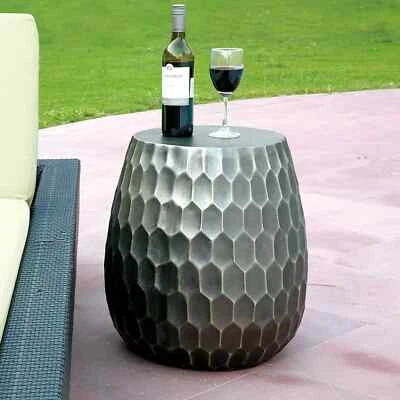 Unique Design Honeycomb Pattern Garden Decor Stool Aluminum - Image 1 of 4