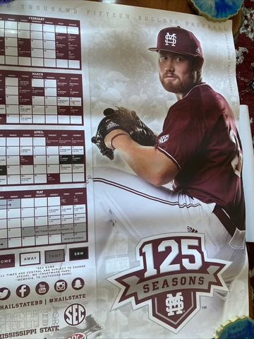 2015 MISSISSIPPI STATE Bulldogs Baseball Poster Trevor Fitts 125th season Cover