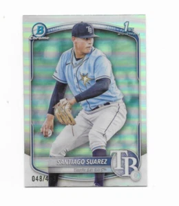 2025 Bowman Chrome Prospects: Santiago Suarez #BCP-142 Refractor Parallel Card - Picture 1 of 1