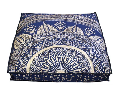 35'' Square Cushion Cover Pouf Cover Indian Mandala Floor Large Cushion Ottoman  - Image 1 of 4