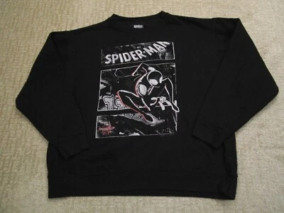 Suéter Spider-Man Hombre XXL 2XL Negro Marvel Cuello Redondo Sudadera Gráfico Logo Foto 1 de 4