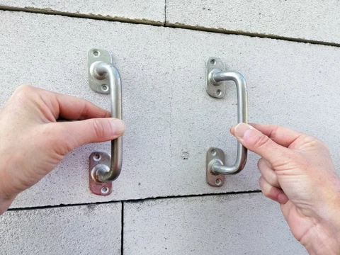 Vintage Door Handles 70s Pair Small Metal Aluminum Cabinet Pulls Interior USSR Cover