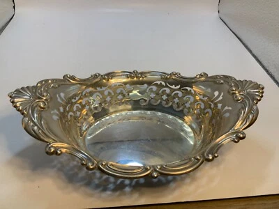 Tigela Bon Bon vintage Gorham Sterling trabalho aberto modelo #1998 aprox. gramas 133,78 - Imagem 1 de 4