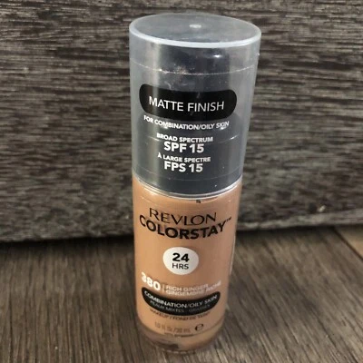 Revlon ColorStay Foundation SPF 15 380 Rich Ginger 30ml Longwear Matte Finish - Image 1 of 4