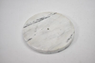 Azulejo de mosaico de repuesto con base de mármol de 14 lb con orificio central blanco/negro de 12" de diámetro Foto 1 de 4