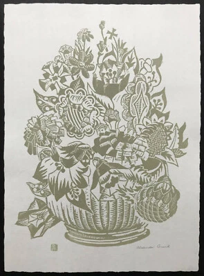 AMERICAN MODERNISM 1930s Signed ~ ART DECO WOODCUT ~ Linocut LISTED ARTIST Foto 1 de 4