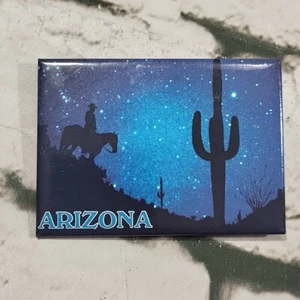 Arizona Cowboy and Cactus Refrigerator Fridge Magnet - Picture 1 of 3
