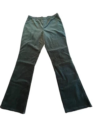 Pantalones Isaac Mizrahi Live 20 WT Pull On Elastizados Pierna Ancha Terciopelo Verde Foto 1 de 4