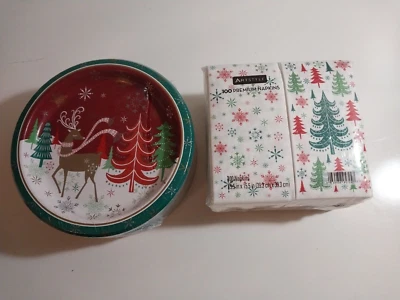 Pratos de papel de Natal premium 85 quilates e guardanapos premium 100 quilates feitos na América - Imagem 1 de 4