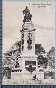 OLD POSTCARD PLYMOUTH ARMADA MONUMENT - Picture 1 of 2