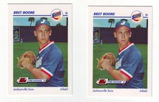 1991 Line Drive Pre-Rookie AA Bret Boone #330 - 2 Card Lot - Jacksonville Suns