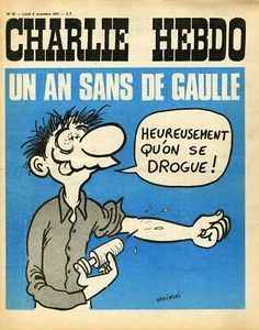 "CHARLIE HEBDO N°51 du 8/11/1971" WOLINSKI : UN AN SANS DE GAULLE - Imagen 1 de 1