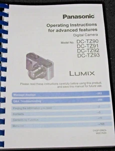 PANASONIC LUMIX TZ90 CAMERA PRINTED USER MANUAL GUIDE HANDBOOK 302 PAGES A5 - Picture 1 of 3