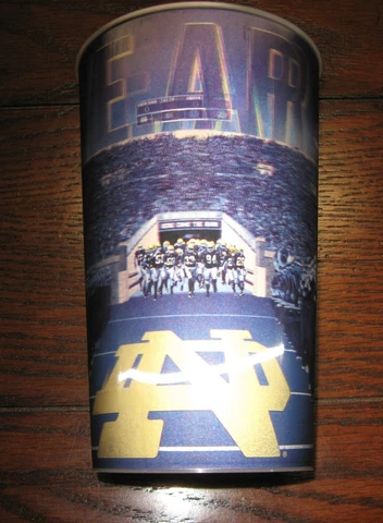 Dynamic 3D Notre Dame Coca-Cola THE SHIRT 25 YEARS Plastic Tumbler Cover