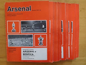 Arsenal Home Programmes 1971/72 - Select from the dropdown menu - Picture 1 of 1