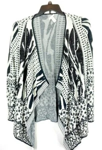 Chico's Womens Sequin Trim Cardigan Jacket Top Open Front Black Gray Size 0. - Picture 1 of 9