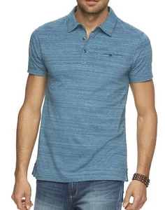 ROCK & REPUBLIC BLUE MOON CORE SLUBBED POLO SHIRT SIZE LARGE - Picture 1 of 6
