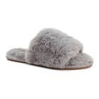 London Fog Slippers Womens 9 M Lilly Gray Faux Fur Open Toe New