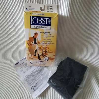 Jobst Medical Supportwear Compression Socks Men's Medium 8-15 Black Knee High  - Image 1 of 4