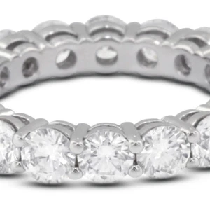 2.56 Carat Total D/VVS1/V.Good Cut Round Diamonds 18KW Basket Eternity Band 4gr - Picture 1 of 2