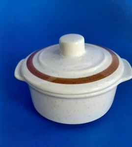 Bonsai Collection Stoneware Sugar Bowl Lid Handles Specks w Brown Accent Japan - Picture 1 of 5