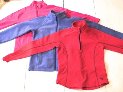 ДЕВОЧКИ ЛОТ ИЗ 3 ФЛИСОВЫЕ ТОПЫ MOUNTAIN HARDWEAR MARMOT COLUMBIA SZ M - Изображение 1 из 4