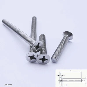 Senkkopfschrauben DIN 965 H KREUZSCHLITZ Edelstahl VA M2 M3 M4 M5 M6 CSK - Bild 1 von 1