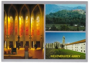 Westminster Abbey, Mission, British Columbia, Chrome Multiview Postcard, 3 Views - Bild 1 von 2