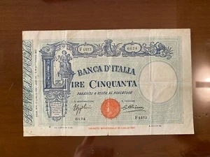 KÖNIGREICH ITALIEN LIRE 50 MATRIX BÜNDEL 17 7 1934 Erhaltung qBB BB SABAUDA - Bild 1 von 5