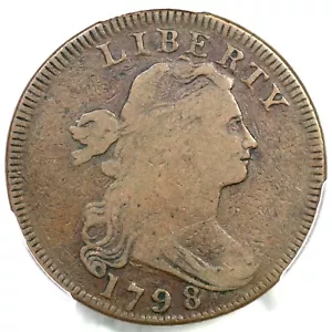 1798 S-155 R-3 PCGS VG 10 Draped Bust Large Cent Coin 1c - Picture 1 of 3