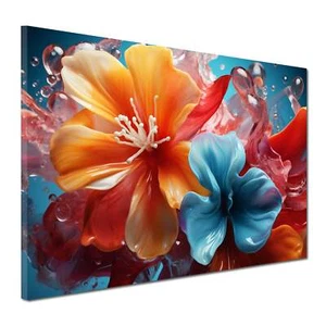Abstrakt wunderschöne Blumen Wandbild Leinwandbild Kunstdruck XL Wanddeko - Bild 1 von 7