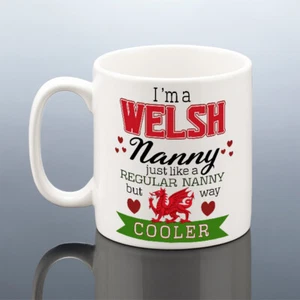 TAZA DE ABUELO GALÉS Regalo de Cumpleaños Gales Dragón Granda Taid Nain Nana Copa Abuela - Imagen 1 de 3