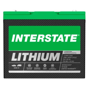 Interstate Batteries Lithium 12V 60Ah Group 24M Deep Cycle Marine/RV Battery - Picture 1 of 9