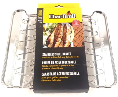 CHAR-BROIL Stainless Steel Basket Model # 9676515 Grill Fish Delicate Foods NEW - Image 1 of 4