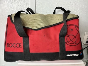 Vintage SPORTCRAFT Boccia Ball Set mit Pallino Ball Rot Schwarz Made In Italy - Bild 1 von 12