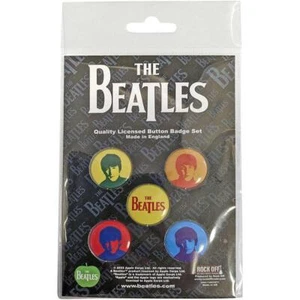 OFFICIAL LICENSED - THE BEATLES - J, P, G & R COLOURED 5 BADGE PACK POP LENNON - Picture 1 of 1