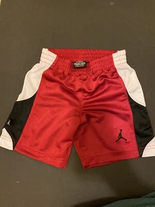 Jordan Shorts Boys 4T Red Black White Basketball Training Athletic Youth Kids - Picture 1 of 4